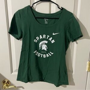 Nike Women's Green Spartan Football Tee